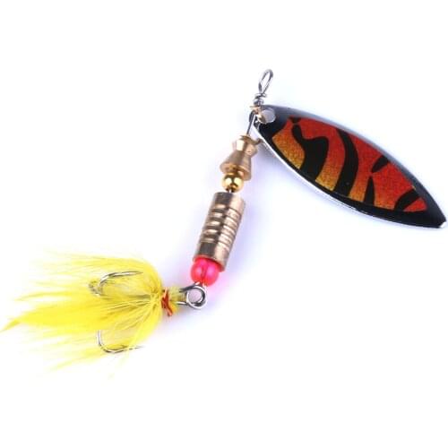 5pcs Hard Metal Spoon Spinner Fishing Lure Artificial Jig Fishing Lure Fake Bait Artificial Feather Hook Fishing Tackle Wobblers
