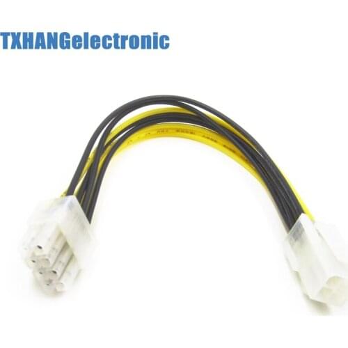 7.8inch 20cm 4 Female pin P4 to 8 Male pin ATX 12v Power Adapter PCIe Cable diy electronics