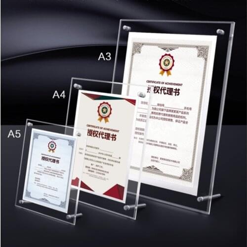 A4 Acrylic Sign Holder 8.5x11 TableFlyer Document Holder Paper Display Stand Menu Ad Photo Frame For Restaurants Promotions