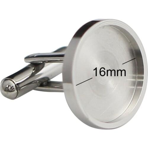 Beadsnice ID28862smt1 Stainless Steel Cufflink Blanks 16mm Round Cabochon Base Cufflink Base Wholesale Jewelry Findings