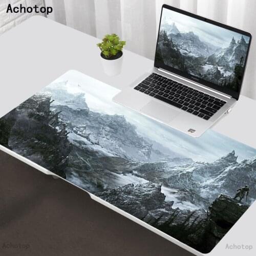 Large Rubber The Elder Scrolls V Skyrim Mouse Pad Gamer 90x40cm XXL Locking Edge Keyboard Gaming MousePad Computer Laptop Mat