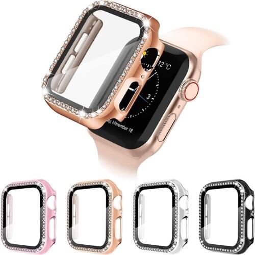 Diamond Bumper Protective Case for Apple Watch Case 6 SE Series 54321 38MM 42MM for Iwatch 40mm 44mm Smart Bracelet Accessories