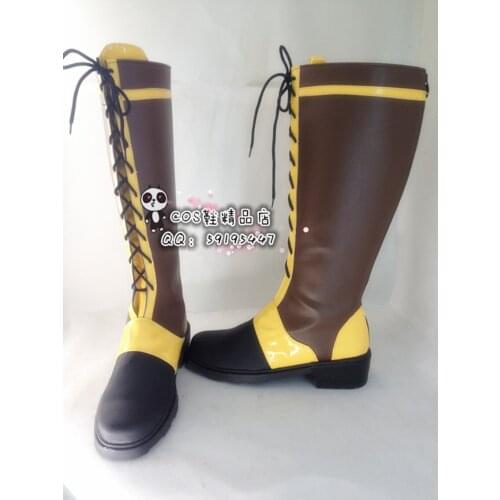 Black Butler Ciel Phantomhive Brown Long Cosplay Shoes Boots X002