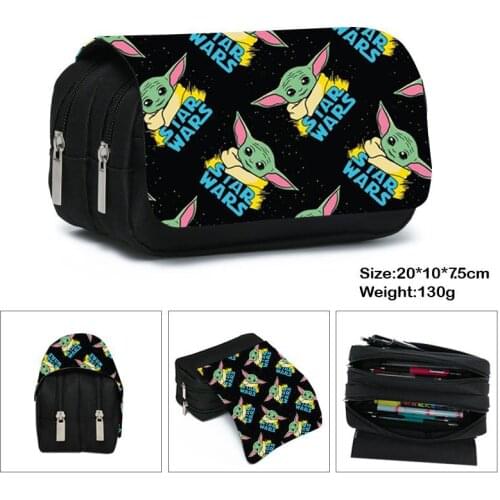 Star Wars Mandalorian Baby Yoda Action Figures toys Student Anime Stationery Box Child High-capacity Pen case Bag kids Gift