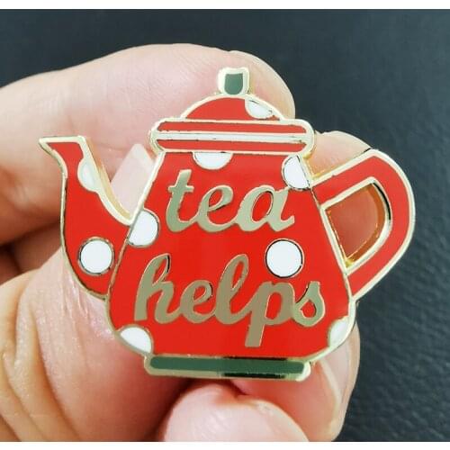 Teapot Enamel Pin Stress Relaxing Brooch Great Gift for Tea Lovers