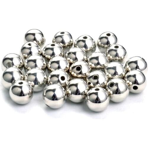 4 6 8 10 12mm Round Beads Gold Rhodium Color Spacer Beads For Diy Jewelry Making CCB (not metal )