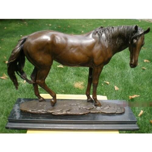 35cm Chinese pure copper Leisure horse Creative office home crafts ornaments