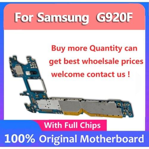 Original Motherboard For Samsung Galaxy S6 S6 G920F G920P G920V G920A G920T G920I Factory unlocked Mainboard Replacement 32gb