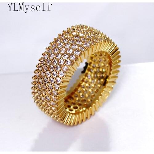 Trendy circle ring High quality micro pave Clear Cubic Zirconia crystal aneis anillos jewellery rings