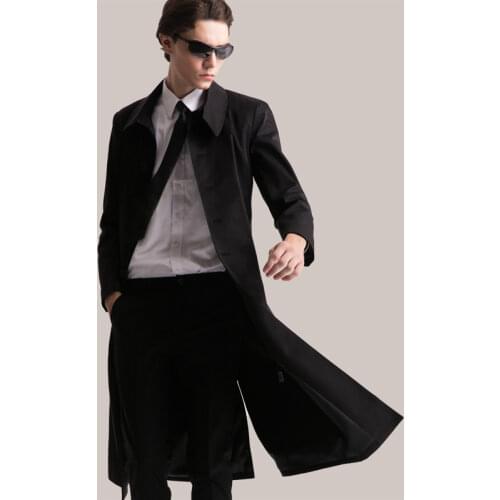 Ankle Length Coat Men Spring Autumn Jacket Coat Extra Long England style Trench Coat Manteau The Matrix Same Windbreaker Trench