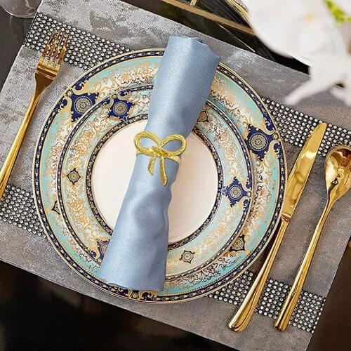Butterfly Napkins Rings Set of 6 Gold Napkin Rings Holder for Wedding Christmas Family Gathering Table Decoration