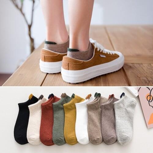 9 Pairs Lovely Womens Boat Socks Cotton Light Low Cute Sweat Absorption Spring Summer Japanese Ear Heel Lady Short Socks Thin