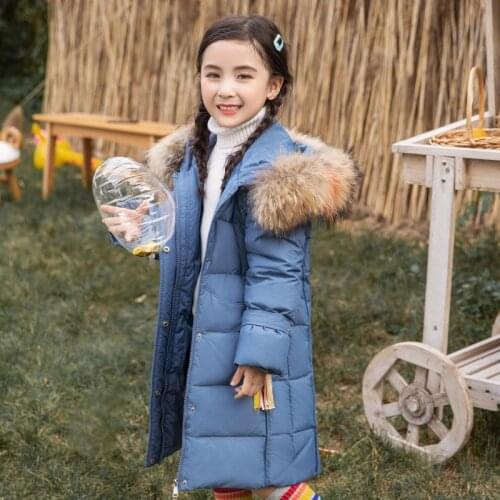 2019 New Childrens Down Jacket Girls' Mid Long Korean Style Fashionable Girls' Thickened Childrens Winter Coat