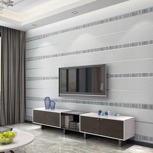 Beibehang wallpaper Modern minimalist deerskin striped wallpaper 3D wide line bedroom living room bedside background wallpaper