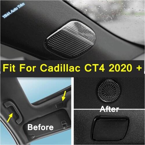 Window A Pillar / Upper Roof High Pitch Loudspeaker Cover Audio Speakers Trim Stainless Steel Fit For Cadillac CT4 2020 2021