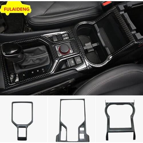 For Subaru Forester 2019 ABS Carbon fiber Car Interior Gear Shift Panel water cup holder frame cover trim Car Styling