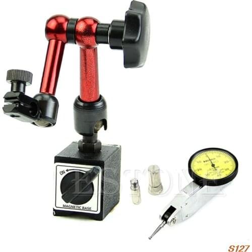 Hot Magnetic Flexible Base Holder Stand + Dial Test Indicator Gauge Scale Precision