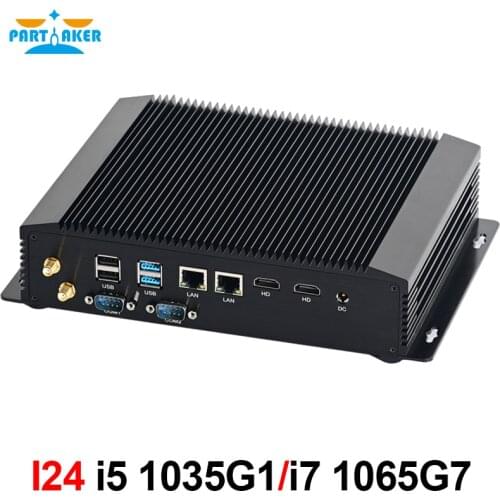Industrial Fanless Mini PC i5 1035G1 i7 1065G7 Windows 10 Pro Win11 2*DDR4 2*Lan 2*HD SIM Card Rugged Computer Desktop PC