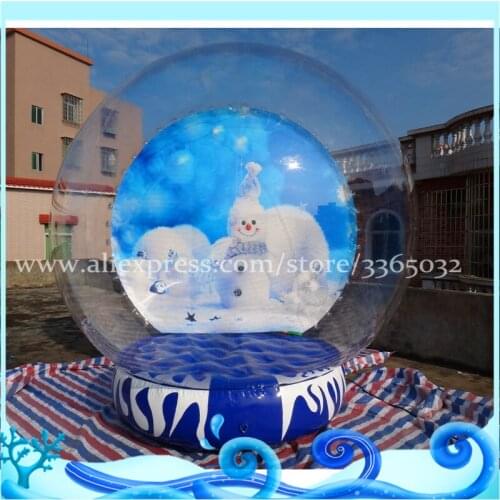 Christmas Outdoor Decorations Giant Snow Globe Bubble Tent, Inflatable Human Size Snow Globe For Sale