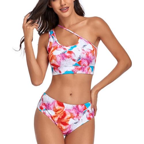2021 Sexy Women Summer Swimwear High Waist Bikini Set Bra Gradient Bikinis Mujer Beach Dress Swimsuit Bathing Swim Suit Biquini