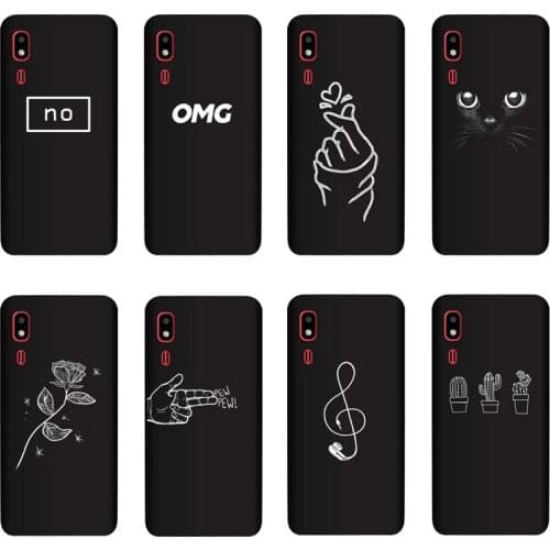 QAQsam Silicone Cover For Samsung Galaxy A2 Core SM-A260F/DS A260G Case Painting Flower Cat Moon Matte Phone Cases Funda