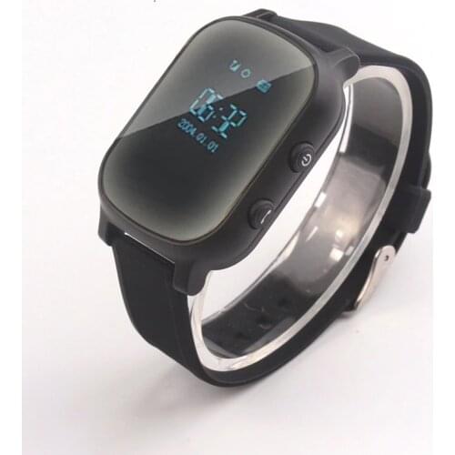 T58 Oled Screen Black Smart GPS LBS Tracker Locator Phone Watch for Kids Elder Child Student Smartwatch with SOS Remote Monitor