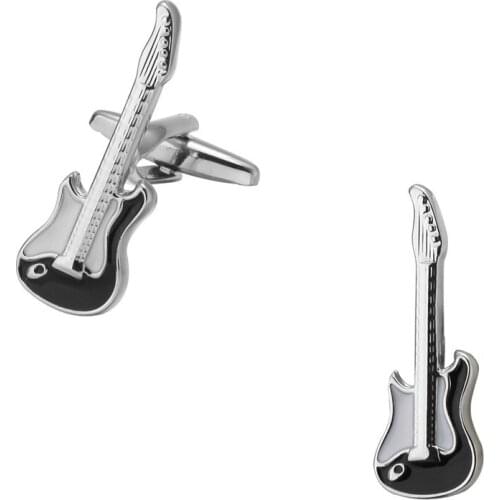 High quality mens wedding Cufflinks Silvery Black violin Cufflinks 5 pairs of packaging for sale