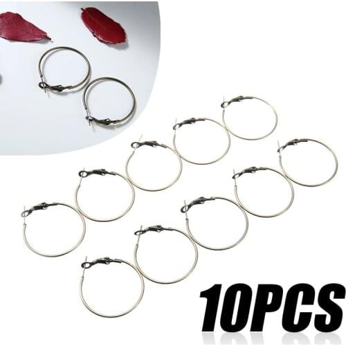 10pcs/lot 30mm DIY Earring Jewelry Making Findings Metal Circle Round Hoop Earring Fashion Bronze Gold Women Jewelry Accessories