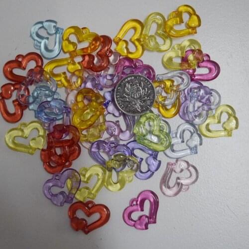 100pcs/lot Mixed colors acrylic Sweat-heart Charms Pendant DIY Accessories for Holiday Party Wedding Decorations 25*20mm C11