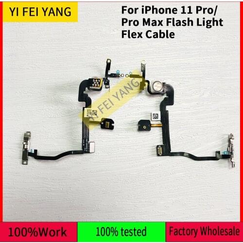 5Pcs Original New For IPhone 11 Pro Max 11Pro ON /OFF Power Side Button Flash Light Flex Cable Replacement Parts