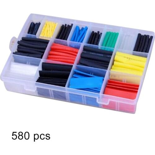 580pcs Heat Shrink Tubing Sleeving Wrap Tube Cable Wire Kit 2:1 Ratio Assortment UD88