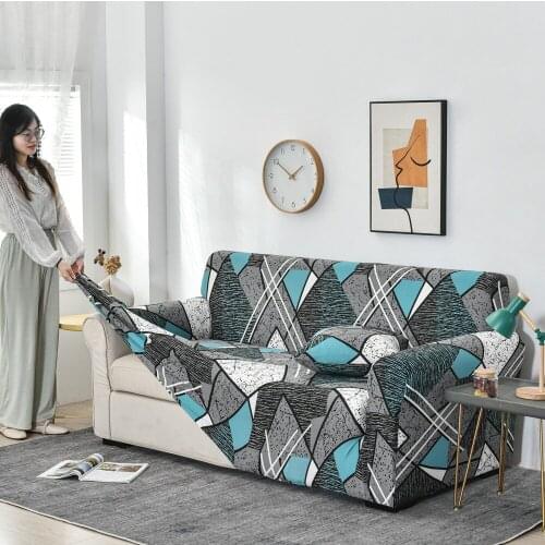 Abstract Pattern Elastic Sofa Slipcovers Home Decor One Piece Breathable Soft L Shaped Couch 1/2/3/4 Seaters Machine Washable