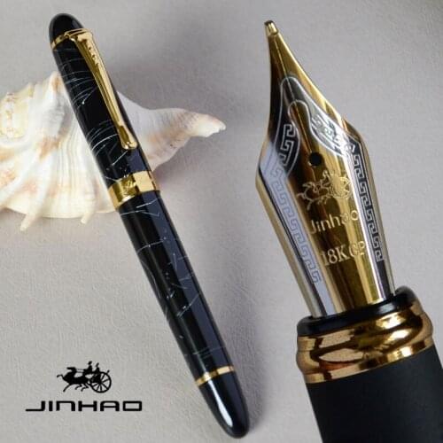 FOUNTAIN PEN 18KGP 0.7mm BROAD NIB JINHAO X450 BLACK / GOLDEN JINHAO 450 BUSINESS WHITE BLUE PURPLE PINK 21 COLORS FOR CHOICE