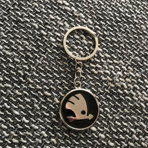 Stainless steel keychain skoda bag car keychain Ball Key Holder Ring For Men Fashion Women