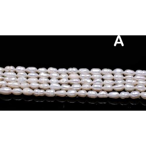 Natural Freshwater Cultured Pearls BeadsWhite RiceLoose Spacer Beads for Women Jewelry Making Elegant Bracelet DIY Necklace 36cm