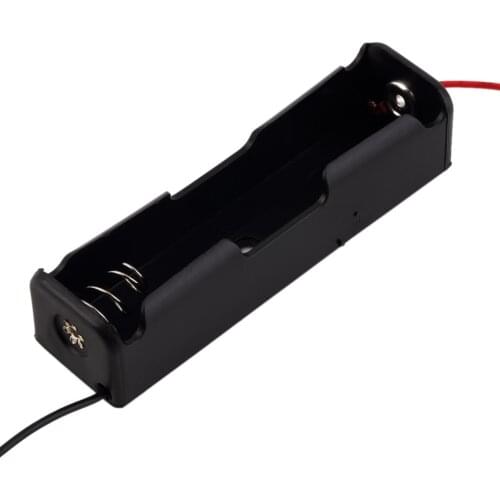 New Plastic 18650 Battery Case Holder Storage Box with Wire Leads for 18650 Batteries 3.7V Black Wholesale
