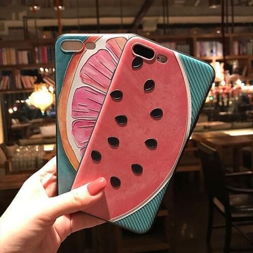 3D Fruit Embossed Phone Case for Xiaomi Redmi Note 7 8 9 Pro 8T 7A 8A Mi 10 9 8 Lite 9T CC9 CC9e Soft Back Covers Ladies Coque