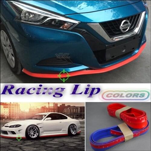 Colors Red / Blue Bumper Lip Deflector Lips For Car Front / All Sides Skirt Lip Spliter Car Tuning View / Body Kit / Strip