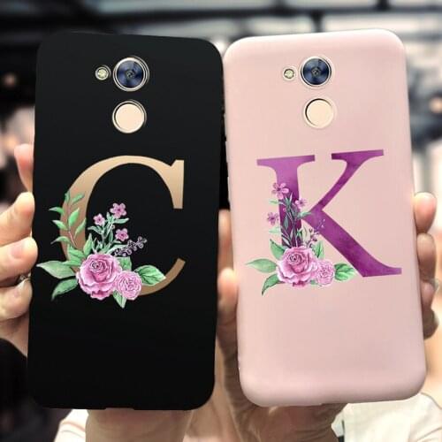 For Huawei Honor 6A Case DLI-TL20 Flower Custom 26 English Initial Letters Phone Case For Huawei Honor 6A Pro Honor6A Soft Shell