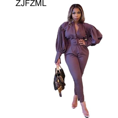 Purple Buttons Up Stacked Long Lantern Sleeve Slim Crop Top and High Waist Split Hem Pencil Pant Casual Outfits Two Piece Suits