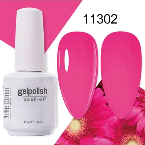 Arte Clavo 15ml Dark Pink Fluorescent UV LED Gel Polish Nail Hybrid Varnish Prime Soak Off Long Lasting DIY Nail Art Maincure