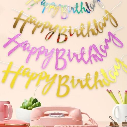 Happy Birthday Banner Alphabet Banner Flag Bunting Baby Decoration Hanging Party Garland Supplies Happy Birthday Shower M1D9