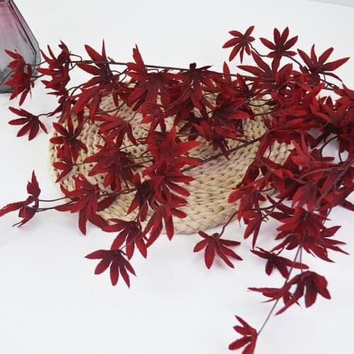 5Pcs Simulation Maple Leaf Fake Plants Branch Wedding Background Flower Wall Home Decoration Artificial Plants Window Layout