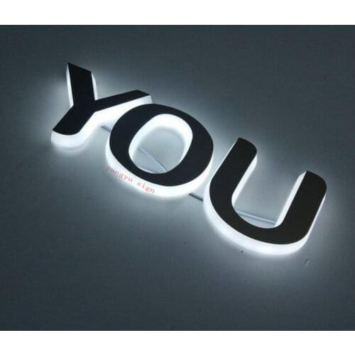 Custom 3D business signs logo outdoor acrylic illuminated led alphabetic letter