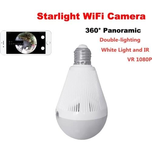 360 Panoramin Smart IP camera 1080P CCTV Home Safty Wifi VR Camera LED Bulb Security Camcorder Support PC Tablet mobile Phone