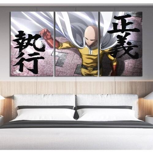3 Piece Decorative Painting Poster New Fashion Office Home Mural One Punch Man Anime Artwork Painting Fanxin Wholesale