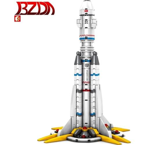 BZDA Technology Rocket Blocks Spitfire Wandering Earth Launch Vehicle Model Childrens Toys Building Blocks