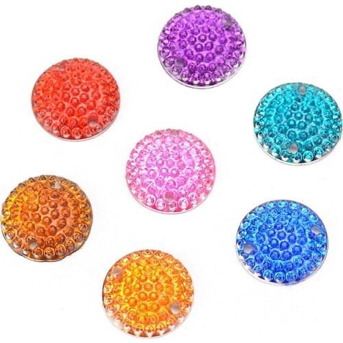 12mm Round Sewing On Resin Beads Imitation Flatback Scrapbooking Crafts Non Hotfix Rhinestones DIY Bags Clothes Embellishment