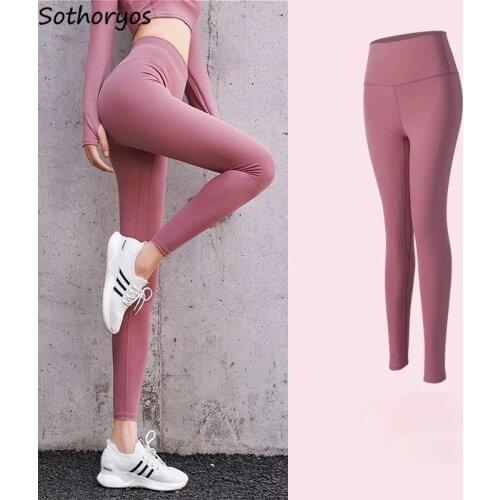 Leggings Women Solid Skinny Slim Fitness Bottoms Running Booty Lifting Hot Sexy Breathable Cozy Stretch High Waist Casual Womens