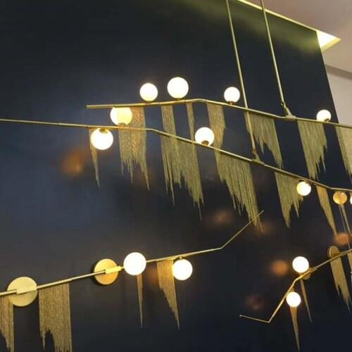 American Luxury Lustre Luminarias Led G9 Chandelier Gold Tassel Glass Globe Chandelier Lighting Living Room Led Hanging Lamp